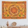 Tapisseries soleil brûlant tapisserie fleur rotin Vintage Floral mystère Hippie tenture murale décoration de la chambre