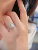 2023 Popular European and American S925 Sterling Silver Natural Zircon White Aobao Circular Ring Fashion Ring for Women