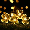 Decorações de jardim luz solar led flor fada cordão luzes ao ar livre atmosfera de natal lâmpada corrente flor festão festa decoração de casa 230731