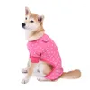 Hundkläder jumpsuit rosa/blå kläder husdjur härlig valp bär kostym söt katt sömnkläder tjej s-xl