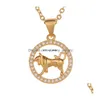 Pendant Necklaces 12 Zodiac Sign Animal Necklace Gold Chain Coin Pisces Pendants Charm Star Choker Astrology For Women Fashion Jewelry Dh9M6