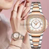 Inne zegarki 2022 Marka Woor Rose Gold Watches Women Fashion Diamond Ladies Kwarcowy Kwarcowy zegarek żeńska stal nierdzewna Wodoodporna data J230728