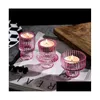 Держатели свечей 2023 Nordic Pink Glass Candlestic