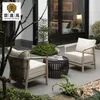 Camp Furniture Custom Chinese Style Solid Wood Single Sofa Chair Simple Modern Sales Office Homestay El Lobby Garden Leisure Armchair