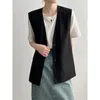 Gilets pour femmes lâche couleur unie sans manches Blazer gilet pour femmes 2023 été dames gilet veste avec simple boutonnage deux boutons