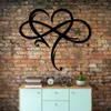 Plaques décoratives WSND métal infini coeur signe pendentif mural Art amour décor pour chambre salon maison porte ménage