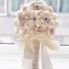 Stunning Wedding Flowers White Bridesmaid Bridal Bouquets Artificial Rose Wedding Bouquet Wedding Supplies buque de noiva226N