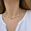 Choker 2023 Boho Natural Freshwater Pearl Necklace For Women Bohemian smycken Färgglada utsäde Beaded Halsband presenttillbehör