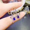 Stud Earrings FS Real S925 Sterling Silver Inlay 4 6 Natural Sapphire Bow With Certificate Fine Weddings Jewelry For Women MeiBaPJ