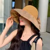 Berets 2023 Koreanische Hut Weibliche Farbe Kleber Geprägte Bogen Knoten Sommer Hohl Top Sonne Outdoor Reise