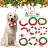 Köpek giyim Noel dekorasyon evcil kedi süsleri pratik kolye kolye köpek yavrusu yay kırmızı yakalı küçük köpekler aksesuarları