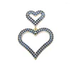 Stud Earrings ZHUKOU 1 Piece 2023 28x40mm Multicolor Heart CZ Crystal Earring Studs For Making Jewelry Accessories Model:VE180