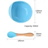 Cups Dishes Utensils 2PCS Set Silicone Baby Feeding Bowl Tableware for Kids Waterproof Suction With Spoon Children Kitchenware Stuff 230731