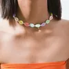 Anhänger Halsketten Mehrfarbige Shell Halskette Armband Set Böhmen Ethnische Sommer Strand Natürliche Schmuck Freundschaft Paar Accesorios Mujer