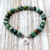 SN1035 Genuine African Turquoise Wrist Mala Beads Chakra Bracciale Yoga Bracciale Buddista Preghiera Guarigione Depressione Ansia Crystal218t