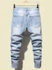 Men's Jeans 2022 Men's Jeans Cool Ripped Skinny Trousers Stretch Slim Denim Pants Large Size Hip Hop Black Blue Casual Jogging Jeans for Men J230728