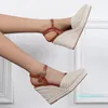 Jurk Schoenen Zwart Platform Sandalen Gesloten Teen Med Ondiepe Mond Zomer Hakken Klompen Wedge Grote Maat Espadrilles Medium Vierkante Meisjes