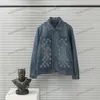 xinxinbuy Hombres diseñador Abrigo Chaqueta Denim letra en relieve jacquard dobladillo manga larga mujer gris Negro blanco azul M-2XL