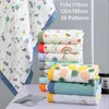 Couvertures emmailloter 110x110cm 120x150cm 6 couches mousseline garçon fille enfants enfants couverture de sommeil Swaddle serviette de bain 100% coton né Wrap 230729