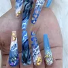 Ложные гвозди маленькие ногтя с съемной пляжной рукой, нарисованная легко управлять носимыми стробоскоп