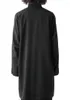 معاطف الخندق للرجال معطف القسم الأسود تصميم طوق الحامل الفضفاضة للغاية