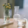 Vases Striped Simple Glass Vase Fashion Hydroponic Home Decoration Desktop Living Room 230731