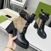 Stivaletti firmati da donna Stivaletti con tacco alto Stivaletti in vera pelle con diamanti Stivali con plateau in jacquard con stampa Chunky Boot Scarpe invernali antiscivolo