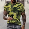 Men's T Shirts 3D Camouflage T-shirt Outdoor Clothing Casual Round Neck Short Sleeves Summer Street Large Size Sports Clothi