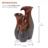 Vase 11inchセラミック花瓶のテーブルトップ噴水茶色230731