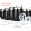 Tumblers USA Warehouse6 Pack 12oz Wine Coffee Tumbler with Lid and Metal Straw Cup vacuum断熱二重壁マグ