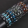 Strand Frisado Strands Na Black Hematite Pulseira Mascul Double Layer Natural Energy Stone Tiger Eye Lapis Lazuli Bracelet For Men