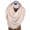 Foulards coréen couleur unie surdimensionné long coton lin plage crème solaire châle femmes hommes hiver cou Protection chaud foulard en soie B90