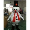 Performance de palco Lenço vermelho Boneco de neve Traje de mascote Fantasia de tema de desenho animado Traje de vestuário de anúncio Vestido de jogo