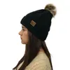 Mode Fourrure Pom Poms chapeau Pour Femmes Hiver Tricoté Bonnets Cap Épais Femme Skullies Bonnet CapsZZ