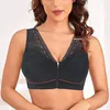 Reggiseni 2023 Reggiseno confortevole Pizzo Donna Chiusura frontale senza ferretto Biancheria intima Donna Tutti i giorni Lingerie Busto grande 52BC 50BC Coppa