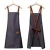 Aprons Customized personality signature men's and women's kitchen aprons home chef baking clothes with pockets adult bib waist bag 230729