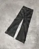 Jeans pour hommes Gothic Street Design Sense American Retro Jeans droits à taille basse pour hommes Raw Edge Do Old Tie Casual Jeans décadents Rap Pants 230729