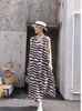 Casual Dresses Summer Womens Cotton Linen Dress Female Striped V Neck Tank Beack Maxi Long For Women