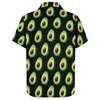 Chemises décontractées pour hommes drôle chemise de fruits mignon avocat imprimé plage ample Hawaii tendance Blouses à manches courtes motif vêtements surdimensionnés