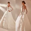 Runway Dresses Elegant Prom Lace Applicques Up Multilayered Ruffles Aftonklänning Custom Made Long Sleeves Golvlängd Festklänning