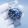 60th Anniversary James Bond 42MM Automatic 2813 Ceramic Bezel Mens Watches Watch Blue Dial Nota Band Rotatable Bezel and Transpare2768