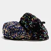 Kvinnor bling paljetter glitter klassisk fransk basker prestanda hatt slouchy cap glänsande lysande fransk stil mössa