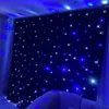 Topkwaliteit feestachtergrond decoratie blauwwitte LED-sterdoek sterrenhemelgordijn DMX512-bediening voor podiumcafé DJ bruiloftsevenement getoond