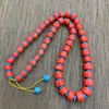 Ras du cou naturel collier de corail précieux hommes femmes guérison pierres précieuses bijoux fins baril rouge perle colliers de perles réglables