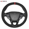 Coprivolante per auto cucito a mano in pelle scamosciata sintetica nera fai-da-te per Ford Mondeo Fusion 2013-2019 EDGE 2015-2019343d