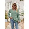 Kvinnors T-skjortor Kvinnor Summer Casual T-shirt Solid Color Tunics Tops Loose V-Neck Puff Sleeve Bluses Babydoll