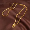 Chains YIEEYINY 2023 24K Gold Necklace 45CM Box Chain/Water Ripple/Single Water Ripple With Chain For Woman Jewelry Gift