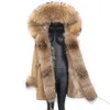 Женский меховой мех зимний шерный шерсти для кролика Женская длинная куртка водонепроницаем
