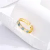 Cluster Ringe Mode Silber Gold Farbe Geometrische Punk Blau Weiß Quadrat Offener Fingerring Einstellbar Für Frauen Mädchen Schmuck Geschenk Dropship