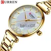 Other Watches CURREN Watches Women Top Luxury Brand Blue Thin Quartz Wristwatch with Stainless Steel Band Simple Girl Clock Relogio J230728